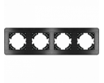 Ramka poczwórna czarne aluminium szczotkowane (linia Alu Touch), Modern-Q TG-MQ-AB004B