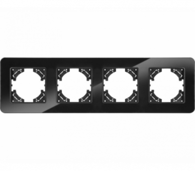 Ramka poczwórna czarne szkło (linia Crystal), Modern-Q TG-MQ-GR004B