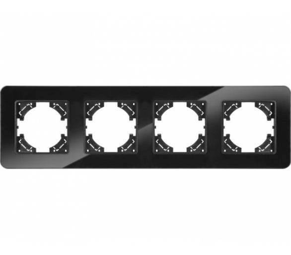 Ramka poczwórna czarne szkło (linia Crystal), Modern-Q TG-MQ-GR004B