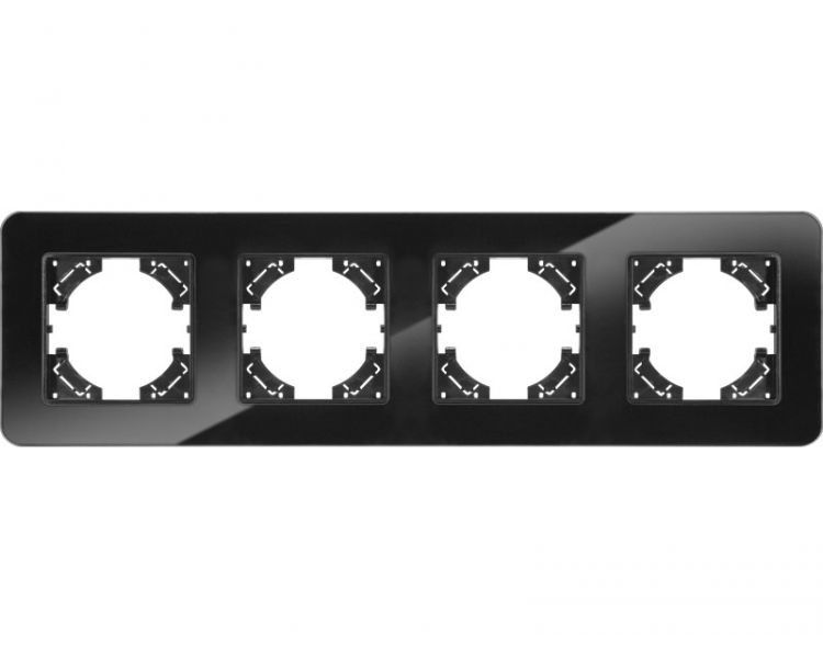 Ramka poczwórna czarne szkło (linia Crystal), Modern-Q TG-MQ-GR004B