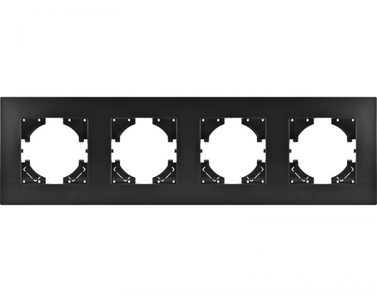 Ramka poczwórna czarny plastik (linia Basic), Modern-Q TG-MQ-P004B