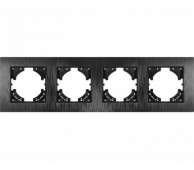 Ramka poczwórna czarny plastik szczotkowany (linia Basic Touch), Modern-Q TG-MQ-PB004B