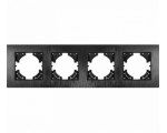 Ramka poczwórna czarny plastik szczotkowany (linia Basic Touch), Modern-Q TG-MQ-PB004B