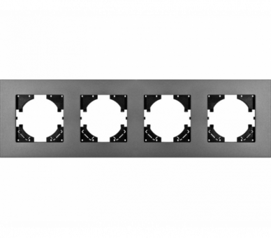 Ramka poczwórna szare aluminium gładkie (linia Alu Pure), Modern-Q TG-MQ-AS004G