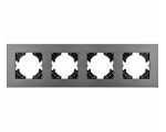 Ramka poczwórna szare aluminium gładkie (linia Alu Pure), Modern-Q TG-MQ-AS004G