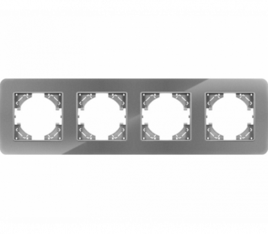Ramka poczwórna szare szkło (linia Crystal), Modern-Q TG-MQ-GR004G