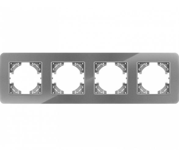 Ramka poczwórna szare szkło (linia Crystal), Modern-Q TG-MQ-GR004G