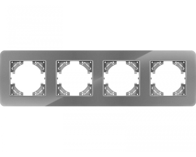 Ramka poczwórna szare szkło (linia Crystal), Modern-Q TG-MQ-GR004G