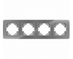Ramka poczwórna szare szkło (linia Crystal), Modern-Q TG-MQ-GR004G