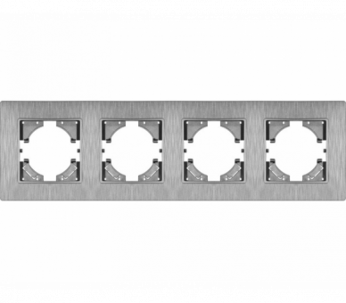 Ramka poczwórna szary plastik szczotkowany (linia Basic Touch), Modern-Q TG-MQ-PB004G