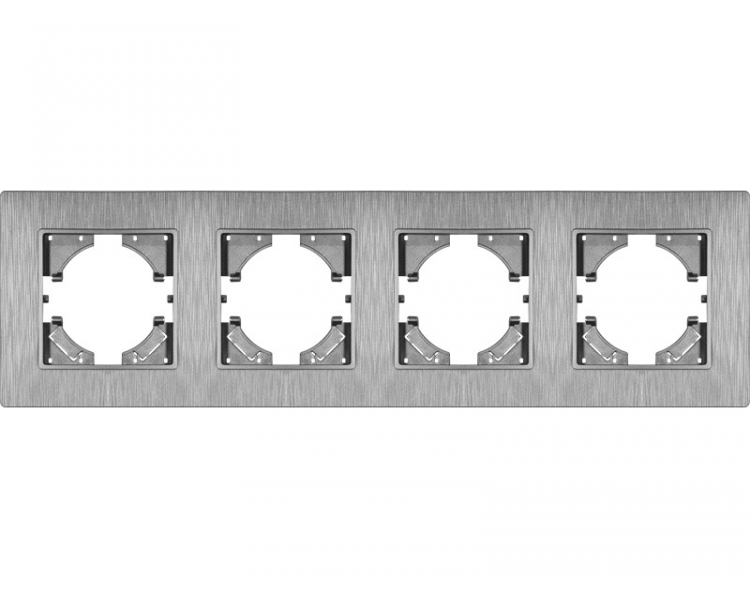 Ramka poczwórna szary plastik szczotkowany (linia Basic Touch), Modern-Q TG-MQ-PB004G