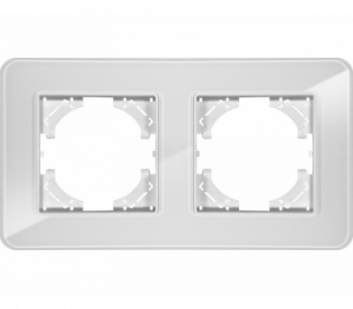 Ramka podwójna białe szkło (linia Crystal), Modern-Q TG-MQ-GR002W