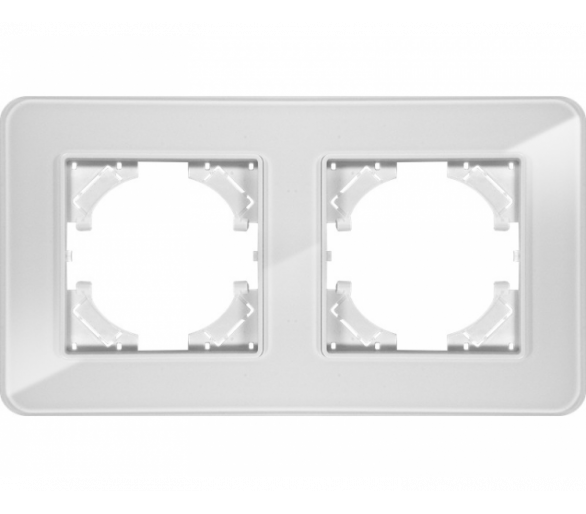 Ramka podwójna białe szkło (linia Crystal), Modern-Q TG-MQ-GR002W