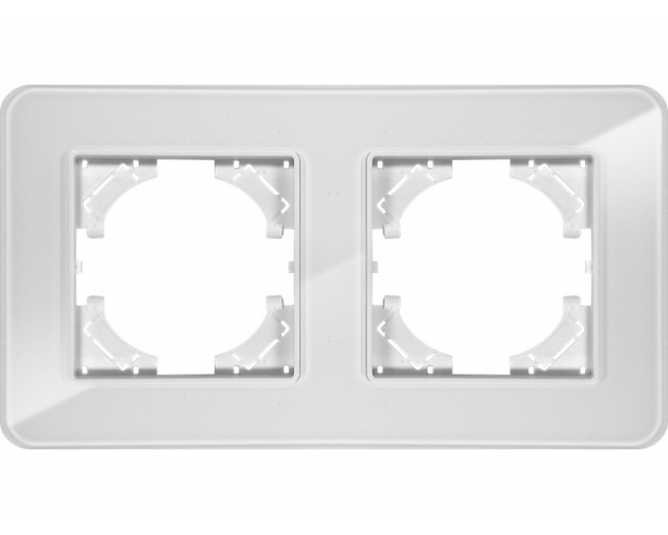 Ramka podwójna białe szkło (linia Crystal), Modern-Q TG-MQ-GR002W
