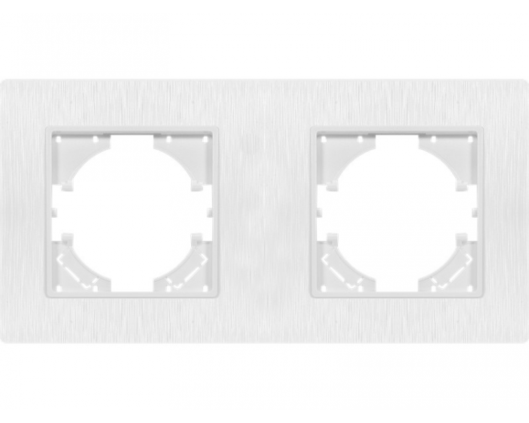 Ramka podwójna biały plastik szczotkowany (linia Basic Touch), Modern-Q TG-MQ-PB002W