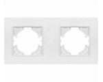 Ramka podwójna biały plastik szczotkowany (linia Basic Touch), Modern-Q TG-MQ-PB002W