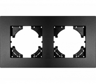 Ramka podwójna czarne aluminium gładkie (linia Alu Pure), Modern-Q TG-MQ-AS002B