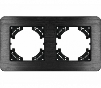 Ramka podwójna czarne aluminium szczotkowane (linia Alu Touch), Modern-Q TG-MQ-AB002B