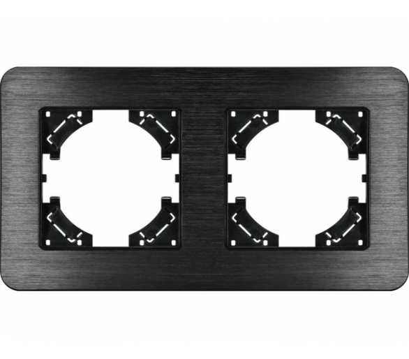 Ramka podwójna czarne aluminium szczotkowane (linia Alu Touch), Modern-Q TG-MQ-AB002B