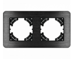 Ramka podwójna czarne aluminium szczotkowane (linia Alu Touch), Modern-Q TG-MQ-AB002B