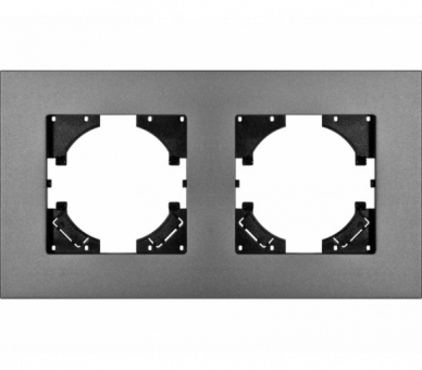 Ramka podwójna szare aluminium gładkie (linia Alu Pure), Modern-Q TG-MQ-AS002G