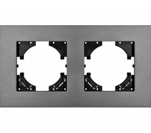Ramka podwójna szare aluminium gładkie (linia Alu Pure), Modern-Q TG-MQ-AS002G
