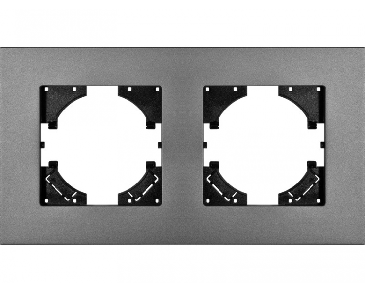 Ramka podwójna szare aluminium gładkie (linia Alu Pure), Modern-Q TG-MQ-AS002G