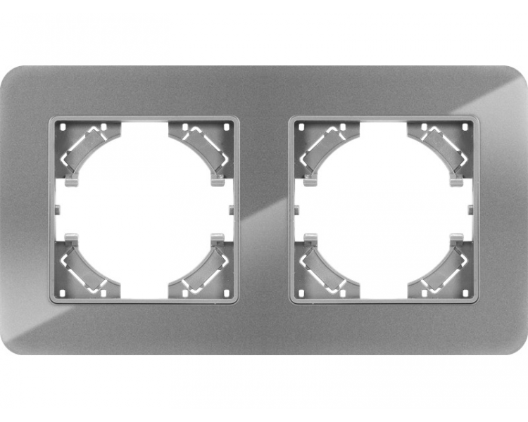 Ramka podwójna szare szkło (linia Crystal), Modern-Q TG-MQ-GR002G