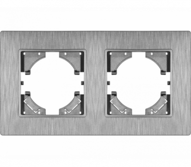 Ramka podwójna szary plastik szczotkowany (linia Basic Touch), Modern-Q TG-MQ-PB002G