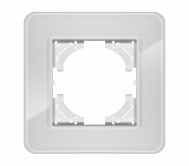 Ramka pojedyncza białe szkło (linia Crystal), Modern-Q TG-MQ-GR001W