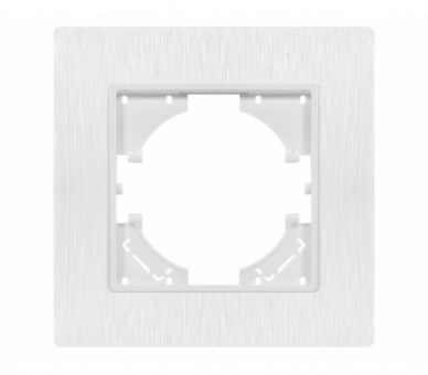 Ramka pojedyncza biały plastik szczotkowany (linia Basic Touch), Modern-Q TG-MQ-PB001W