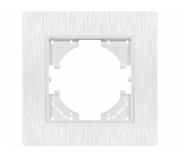 Ramka pojedyncza biały plastik szczotkowany (linia Basic Touch), Modern-Q TG-MQ-PB001W