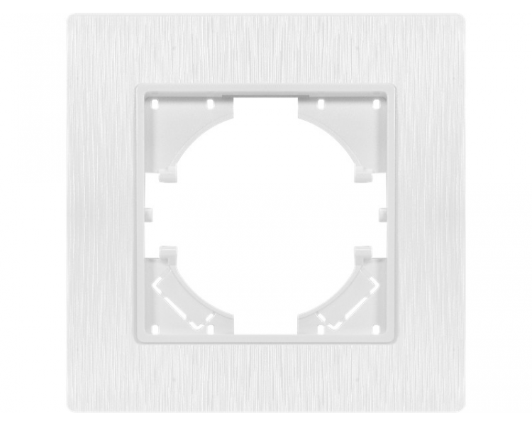 Ramka pojedyncza biały plastik szczotkowany (linia Basic Touch), Modern-Q TG-MQ-PB001W