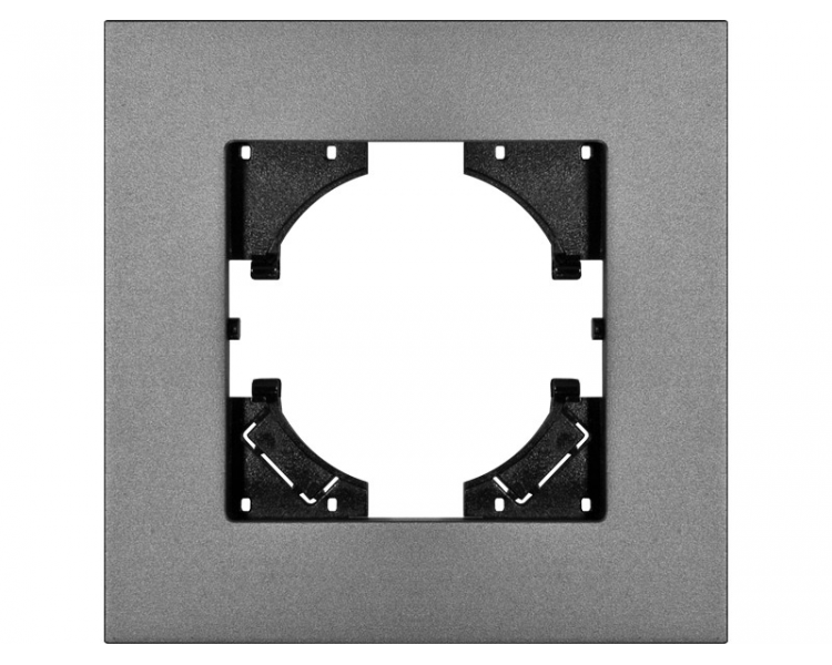 Ramka pojedyncza szare aluminium gładkie (linia Alu Pure), Modern-Q TG-MQ-AS001G