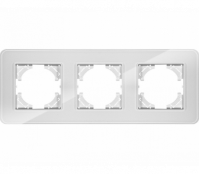 Ramka potrójna białe szkło (linia Crystal), Modern-Q TG-MQ-GR003W