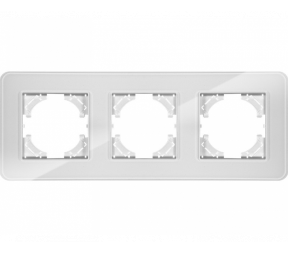 Ramka potrójna białe szkło (linia Crystal), Modern-Q TG-MQ-GR003W