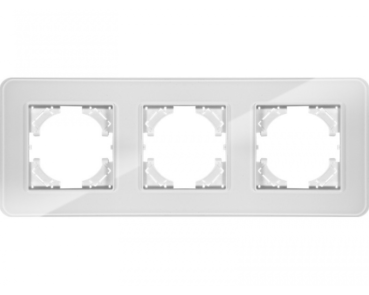 Ramka potrójna białe szkło (linia Crystal), Modern-Q TG-MQ-GR003W