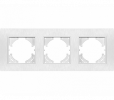 Ramka potrójna biały plastik szczotkowany (linia Basic Touch), Modern-Q TG-MQ-PB003W