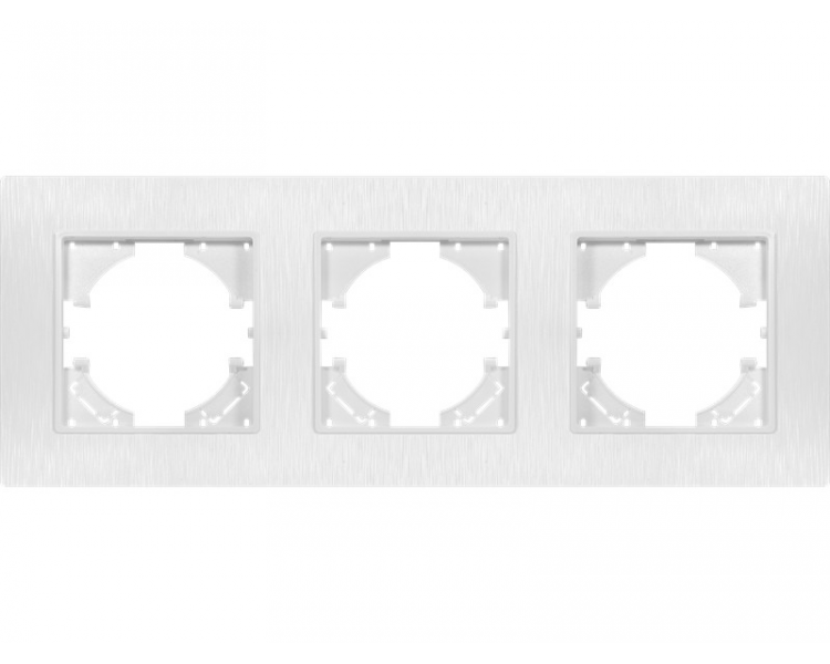 Ramka potrójna biały plastik szczotkowany (linia Basic Touch), Modern-Q TG-MQ-PB003W