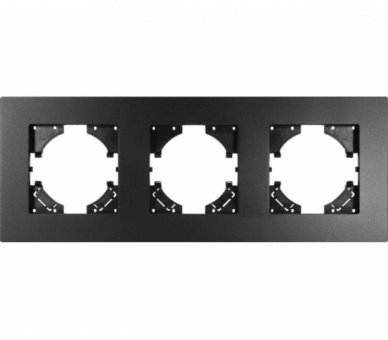 Ramka potrójna czarne aluminium gładkie (linia Alu Pure), Modern-Q TG-MQ-AS003B