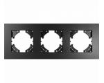 Ramka potrójna czarne aluminium gładkie (linia Alu Pure), Modern-Q TG-MQ-AS003B