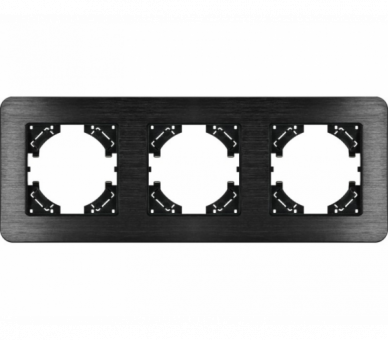 Ramka potrójna czarne aluminium szczotkowane (linia Alu Touch), Modern-Q TG-MQ-AB003B