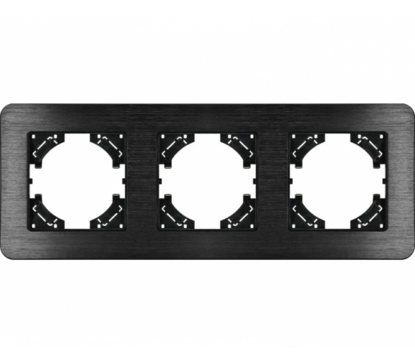 Ramka potrójna czarne aluminium szczotkowane (linia Alu Touch), Modern-Q TG-MQ-AB003B