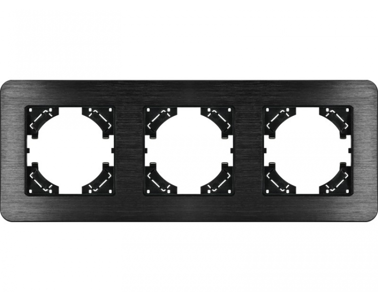 Ramka potrójna czarne aluminium szczotkowane (linia Alu Touch), Modern-Q TG-MQ-AB003B