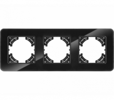Ramka potrójna czarne szkło (linia Crystal), Modern-Q TG-MQ-GR003B