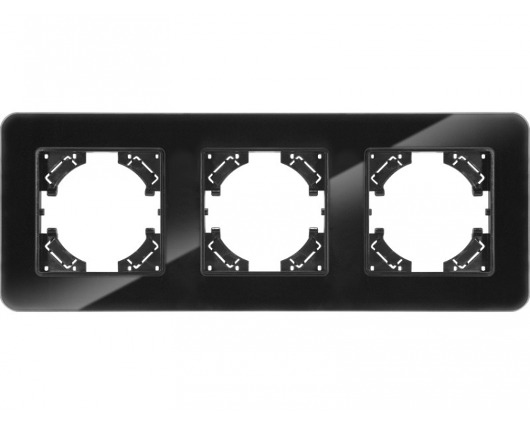 Ramka potrójna czarne szkło (linia Crystal), Modern-Q TG-MQ-GR003B