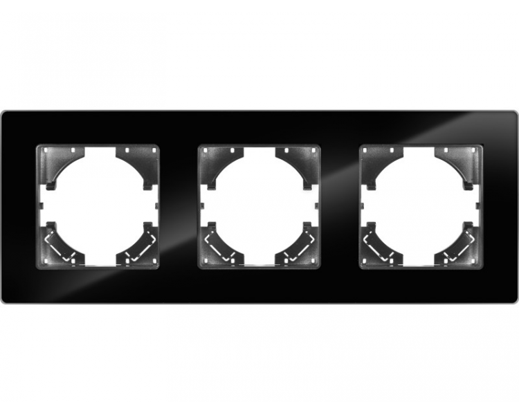 Ramka potrójna czarny akryl (linia Acrylic Shine), Modern-Q TG-MQ-PA003B