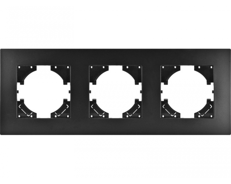 Ramka potrójna czarny plastik (linia Basic), Modern-Q TG-MQ-P003B