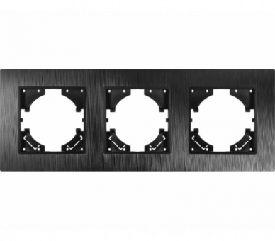 Ramka potrójna czarny plastik szczotkowany (linia Basic Touch), Modern-Q TG-MQ-PB003B