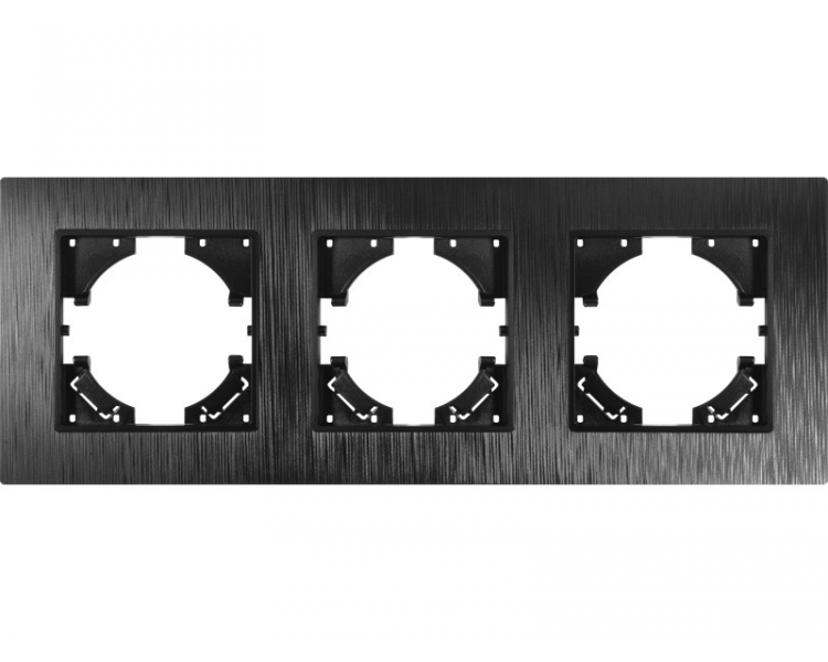 Ramka potrójna czarny plastik szczotkowany (linia Basic Touch), Modern-Q TG-MQ-PB003B